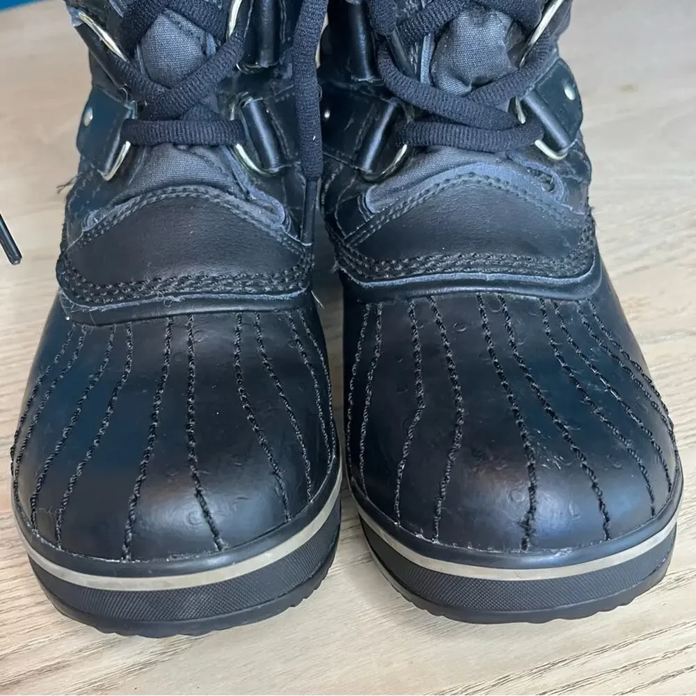 Sorel Tofino II Black Waterproof Quilted Lace Up Snow Boots Womens Size 6.5